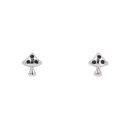 Silver Gem Set Mushroom Earrings