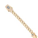14ct Yellow Gold Monaco Classic Pave Lock ID Bracelet 5.5"