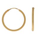 22ct Yellow Gold Dot Grain Hoop Earrings