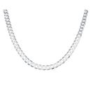 Silver Flat Curb Chain 24" By Icesia Gents