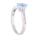 9ct White Gold Blue Topaz and Diamond Dress Ring