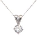 18ct White Gold 0.50ct Diamond Solitaire Pendant and Chain 18"