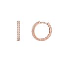 Rose Gold Plated Sterling Silver Cubic Zirconia Huggie Hoop Earrings