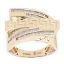 14ct Yellow Gold Cubic Zirconia Greek Key Fancy Ring