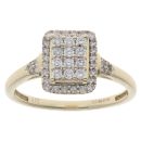 9ct Yellow Gold 0.36ct Brilliant Cut Diamond Cluster Ring