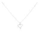 Silver Cubic Zirconia Heart Pendant And Chain by Icesia