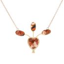 9ct Yellow Gold Agate Heart Pendant And Chain 18"