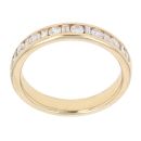 18ct Yellow Gold 0.40ct Brilliant And Baguette Cut Diamond Half Eternity Ring