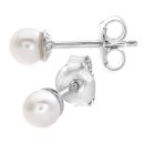 9ct White Gold Pearl Stud Earrings