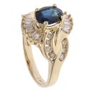 14ct Yellow Gold 0.55ct Diamond And Sapphire Cluster Ring