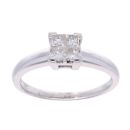 9ct White Gold 0.30ct Diamond Princess Cluster Ring