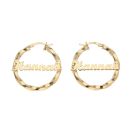 9ct Yellow Gold Personalised Nameplate Creole Earrings