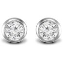 18 Carat White Gold 35pts Rubover Earrings