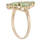 9ct Yellow Gold Peridot Gemstone Cluster Ring