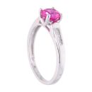 9ct White Gold Pink Sapphire and Diamond Circular Ring