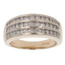 9ct Yellow Gold 0.50ct Diamond Three Row Fancy Ring