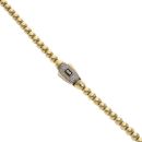 14ct Yellow Gold Monaco Bub Pave Lock Chain 22"
