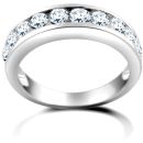 18 Carat White Gold 1.25ct Channel Set Diamond Half Eternity Ring