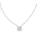 9ct White Gold Princess Diamond Halo Necklace