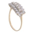 9ct Yellow Gold Cubic Zirconia Three Row Ring
