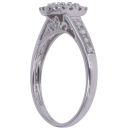 9ct White Gold 0.66ct Princess And Brilliant Cut Diamond Cluster Ring