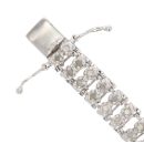 9ct White Gold 2.50ct Brilliant Cut Diamond Two Row Bracelet 7"