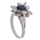 18ct White Gold 0.50ct Diamond And Sapphire Cluster Ring