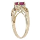 9ct Yellow Gold Ruby and 0.05ct Diamond Stone Set Ring