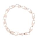 Silver Cubic Zirconia Patterned Tulip Bracelet 9" By Icesia