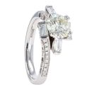 18ct White Gold 2ct Brilliant and Baguette Cut Diamond Solitaire Ring