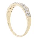 9ct Yellow Gold 0.33ct Brilliant Cut Diamond Two Row Ring