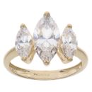 14ct Yellow Gold Cubic Zirconia Three Stone Ring