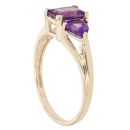 9ct Yellow Gold Amethyst Three Stone Ring