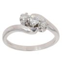 18ct White Gold 0.30ct Brilliant Cut Diamond Trilogy Ring