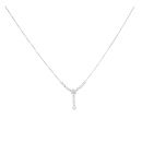 9ct White Gold Cubic Zirconia Cluster Pendant And Chain 18"