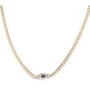 14ct Yellow Gold Monaco Classic Pave Lock Curb Chain 20"