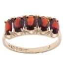 9ct Yellow Gold Five Stone Garnet Ring