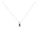 18ct White Gold 0.15ct Diamond And Sapphire Pendant And Chain 18"