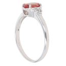 18ct White Gold 0.05ct Diamond And Orange Gemstone Ring