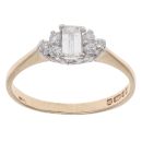 9ct Yellow Gold 0.25ct Baguette And Brilliant Cut Diamond Fancy Ring
