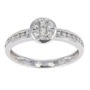 9ct White Gold 0.35cts Diamond Cluster Ring by Anya Belle