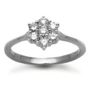18 Carat White Gold 50pts 7 Stone Cluster Diamond Ring