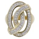 14ct Yellow Gold 0.75ct Diamond Fancy Crossover Ring