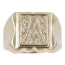 9ct Yellow Gold Masonic Square Signet Ring