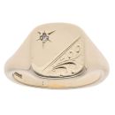 9ct Yellow Gold 0.02ct Diamond Signet Ring