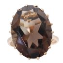 9ct Yellow Gold Smokey Quartz Dress Ring