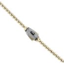14ct Yellow Gold Monaco Beaded Cubic Zirconia Pave Lock Chain 26"
