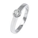 Sterling Silver Bezel Set Cubic Zirconia Solitaire Ring
