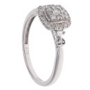 9ct White Gold 0.27ct Brilliant Cut Diamond Cluster Ring