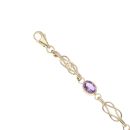 9ct Yellow Gold Amethyst Bracelet 7"